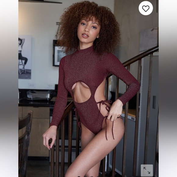 NWT New with Tags Savage Fenty Sleep & Shine Strappy Teddy Size Medium Red Cocoa - Picture 1 of 16